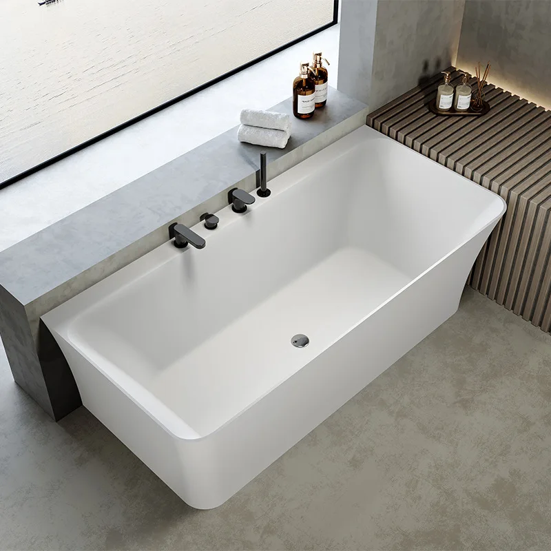 Square artificial stone with faucet independent integrated simple bathtub bathtub hotel home stay source factory