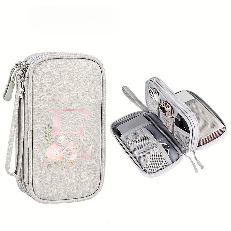 Portable Travel Organizer for Digital Devices: Multi-layer Headphone Cable Storage, Power Bank, and USB Cable Organizer