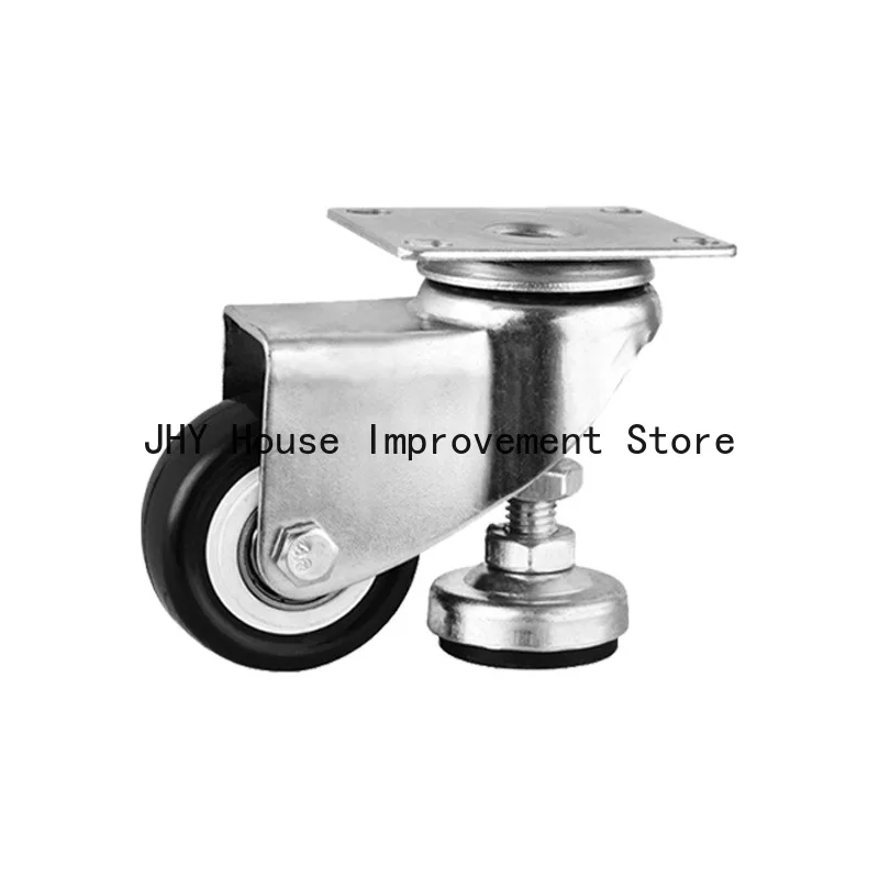 4 Pcs 1.5 Inch/2 Inch Black Gold-Diamond Polyurethane Leveling Casters with Support Feet and Swivel