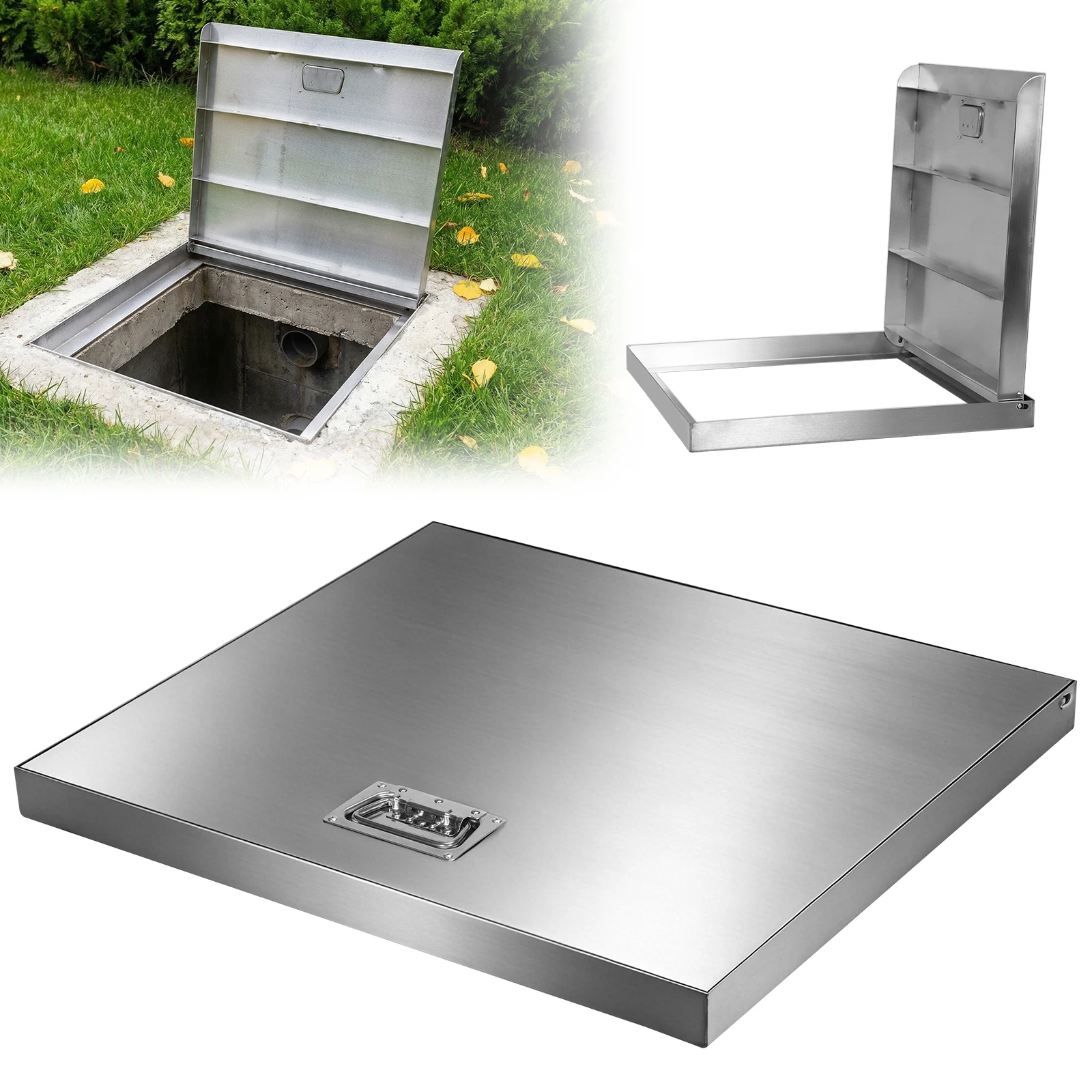 

Защитная дверца-люк из нержавеющей стали 26.97x23.62 дюйма для подвалов, патио, дворов, оконных колодцев