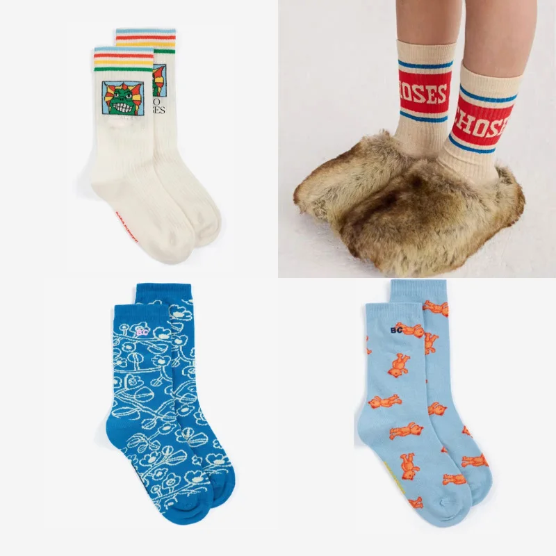 Pre-sale(ship August) 2026 BC NEW Summer Baby Girls Cotton Knitted socks Children Socks Kids Clothes for Girl Boys  Knitted Sock
