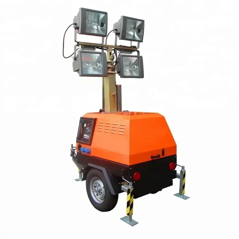 YG High Quality Mobile LED Lighting Tower Portable Outdoor Lighting Tower 7m Trailer Hand-lifting Mobile Lighting Tower For Sale