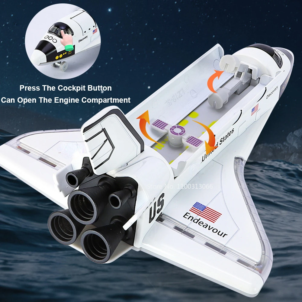 1/287 Alloy Space Shuttle Toy Military Simulation Aviation Model Airplane Both Sides of The Wings Can Emit Light for Boy Gifts