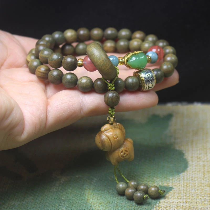 Green Sandalwood 8mm Double-Loop 