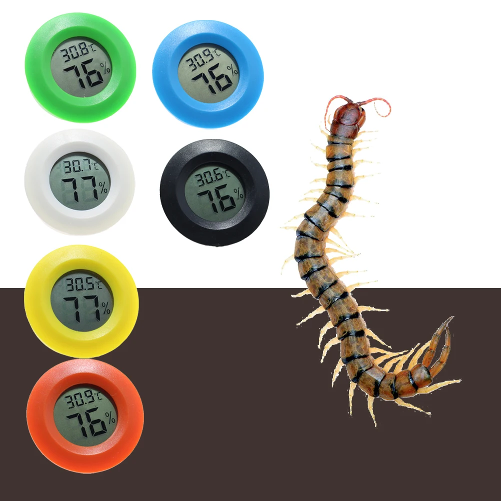 

Digital Temperature Humidity Meter Round Reptile Box Thermometer Hygrometer Indoor Home Bedroom Wall Mount Portable