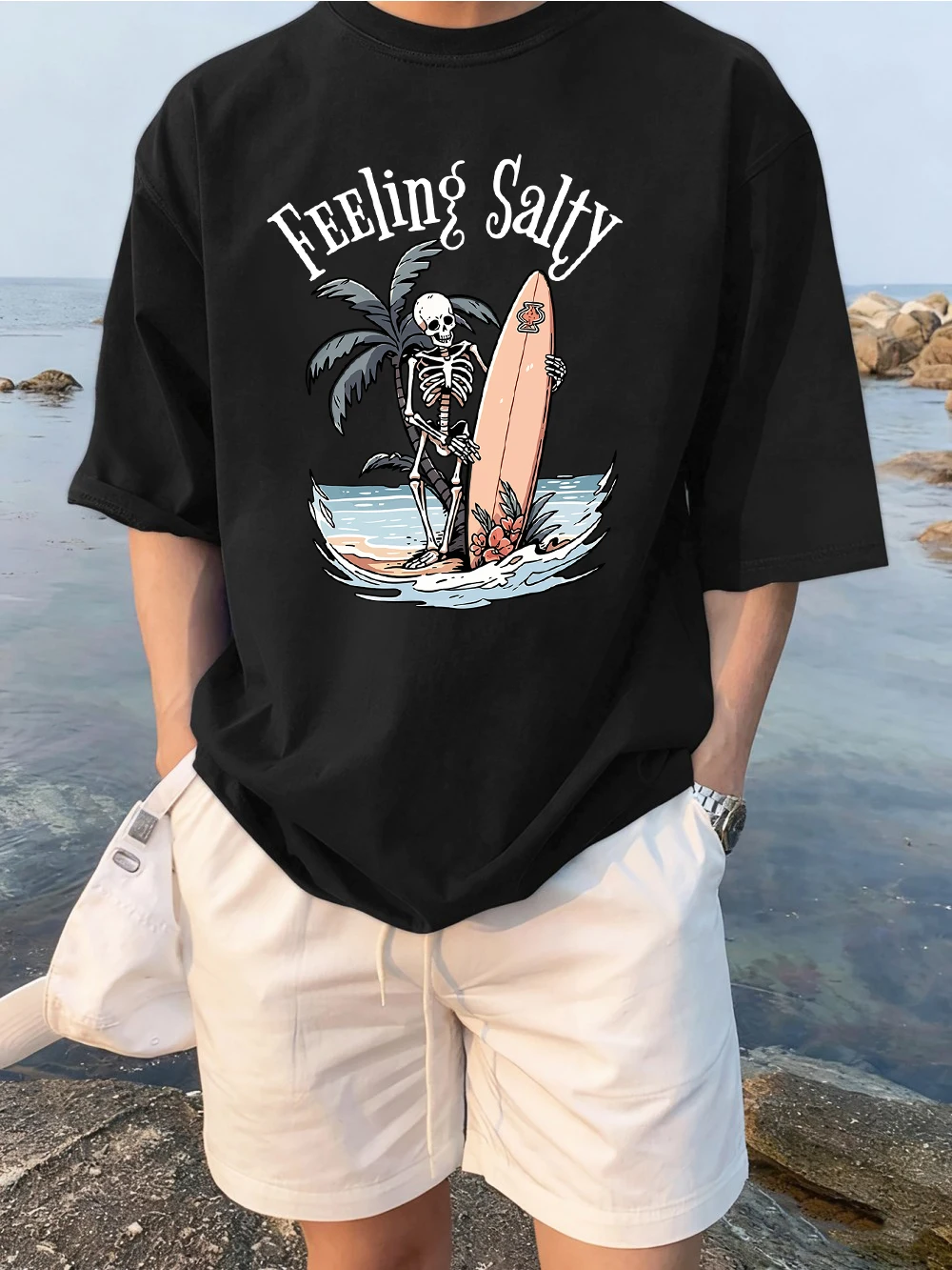 Feeling Salty Surfing Design S-3Xl Daily T Shirt Man Breathable Cotton T-Shirt Hip Hop Loose Top All-Match Casual Unisex Clothes