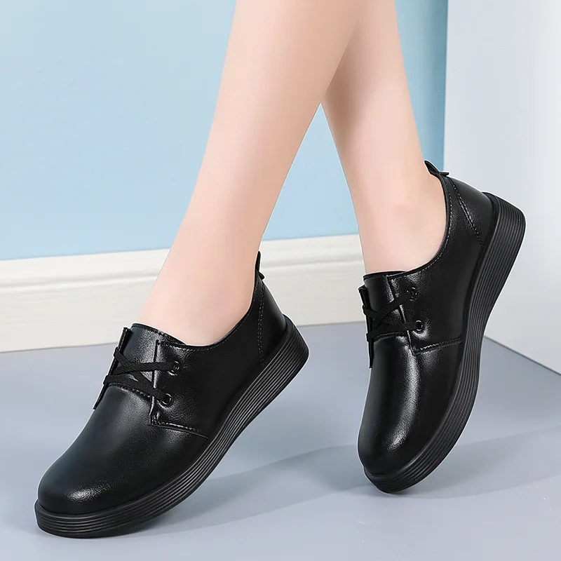2024 New Spring Autumn Flats Sneakers Women Casual Shoes Genuine Leather Moccasins Woman Casual Slip-on Loafers Female Boat Shoe image 3