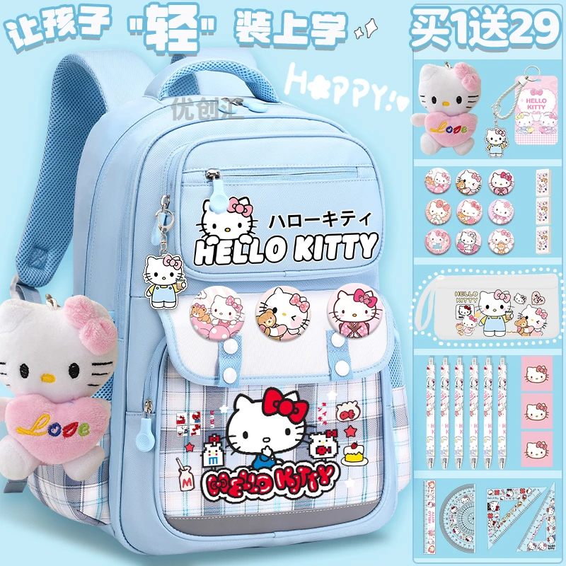 2025 nova disney mochila bonito katy gato saco de escola para adolescentes moda impressão grande capacidade leve volta às aulas mochila