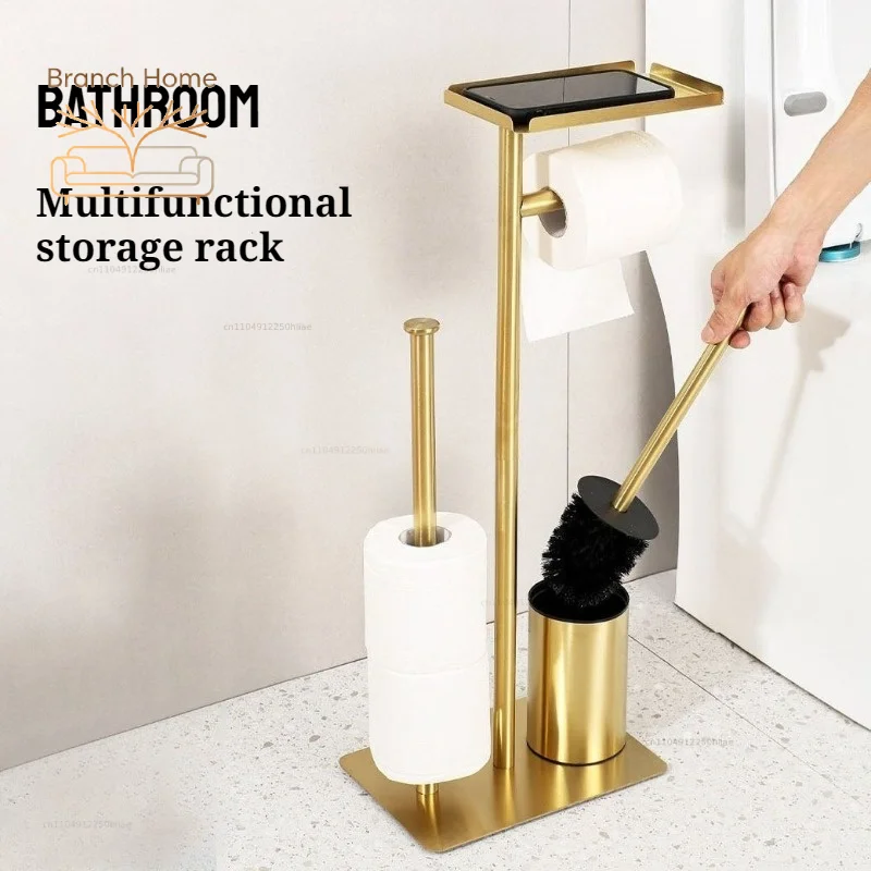 Stainless Steel Paper Holders Multi-functional Waterproof Floor standing Toilet Storage Rack Household Bathroom Equipment