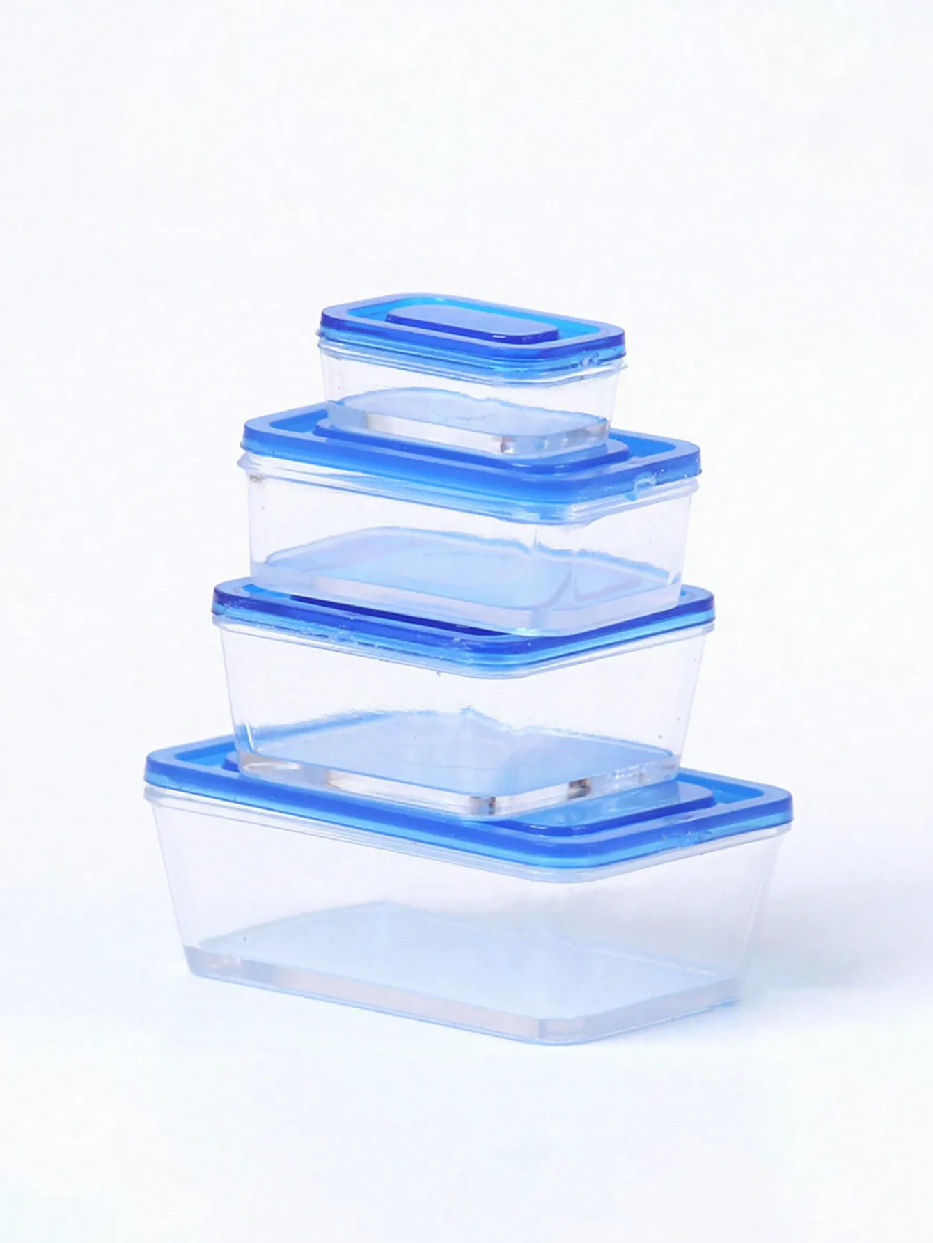 One package Mini square storage box set - Dollhouse kitchen accessories - Mini transparent food storage box model view 3