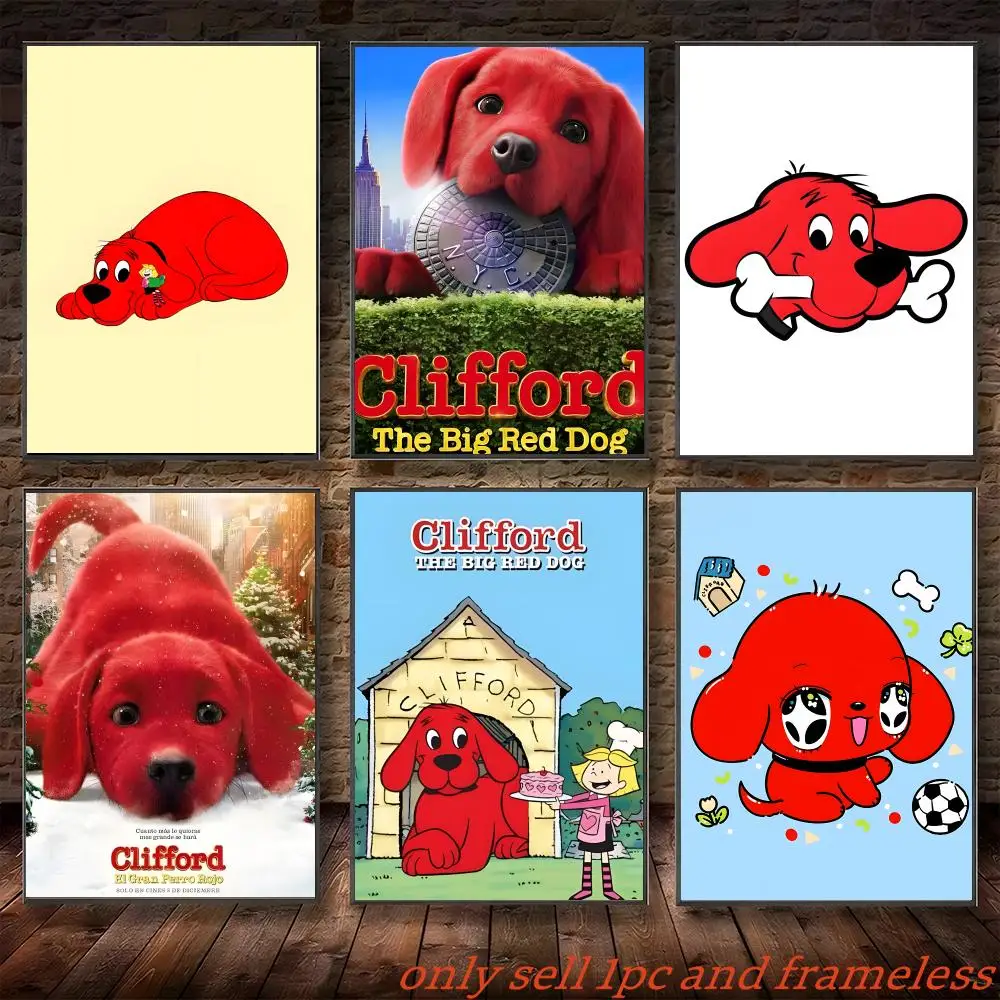 Comic Cartoon C-Clifford the Big Red Dog 2 Poster Poster painting with prints Home bedroom living room decoration gift