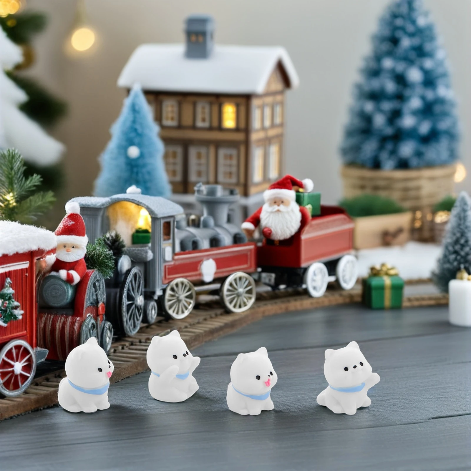 

8Pcs Small Resin Dogs Charming Canine Statues for Simulated Landscapes Fairy Gardens Terrariums Dollhouses Car Interior