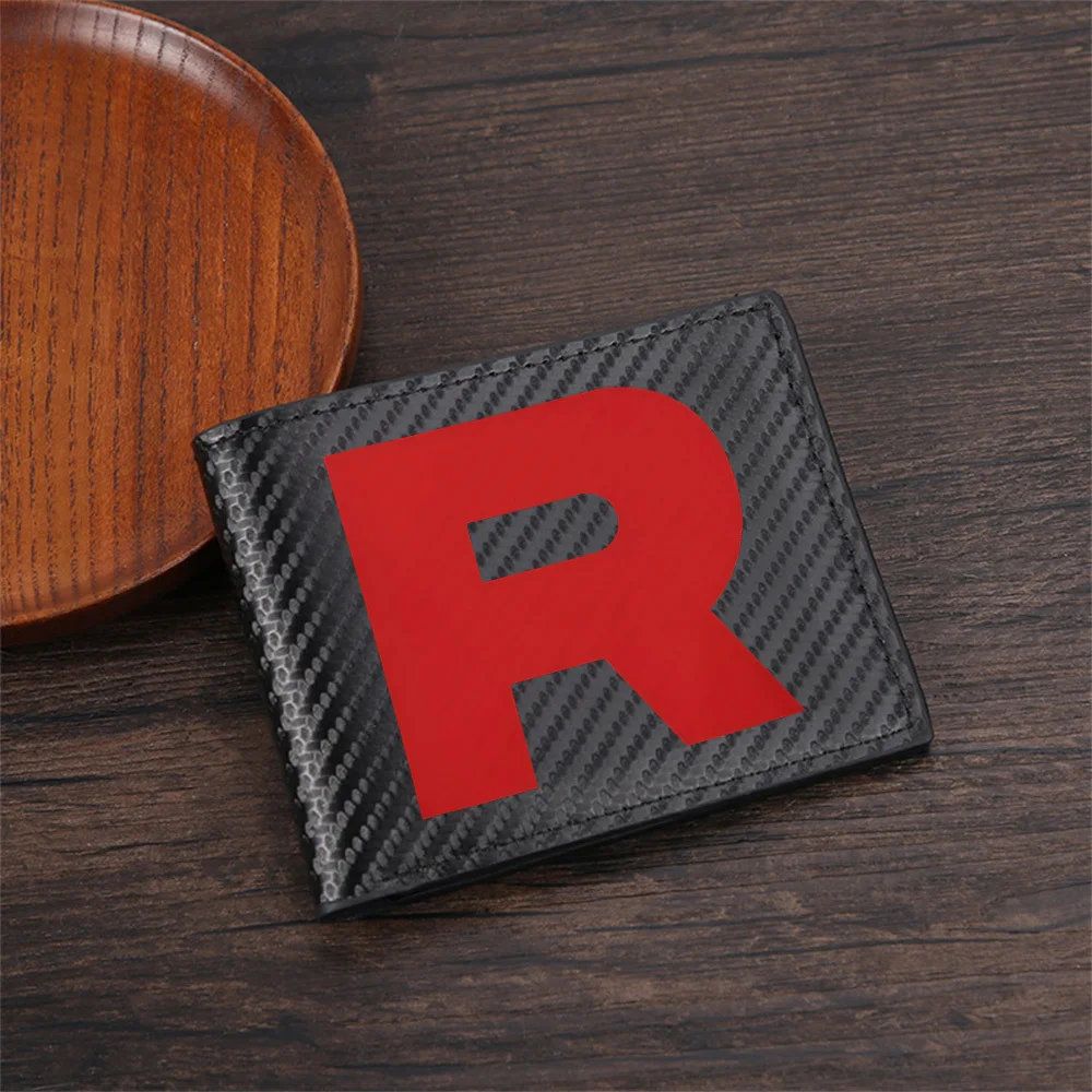 Big red letter shape on black ground Men's Wallets Simple Business Modern Stylish Printing Design Gifts For Father Boyfriend Chr