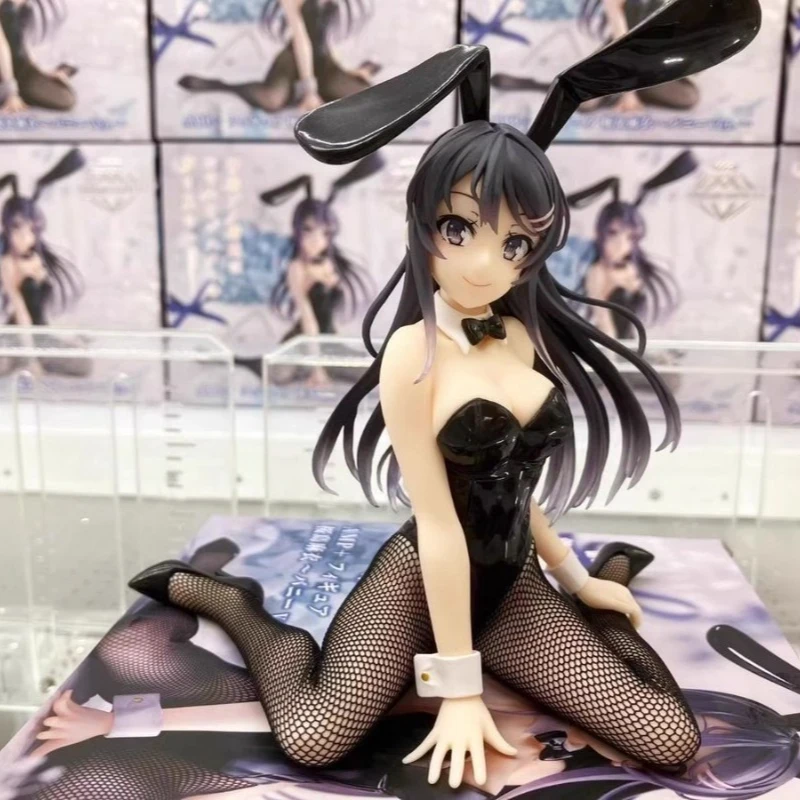 Japonais TAITO jeunesse lapin tête adolescent AMP artiste Sakurajima Mai noir soie lapin fille figurines Anime ornements modèle