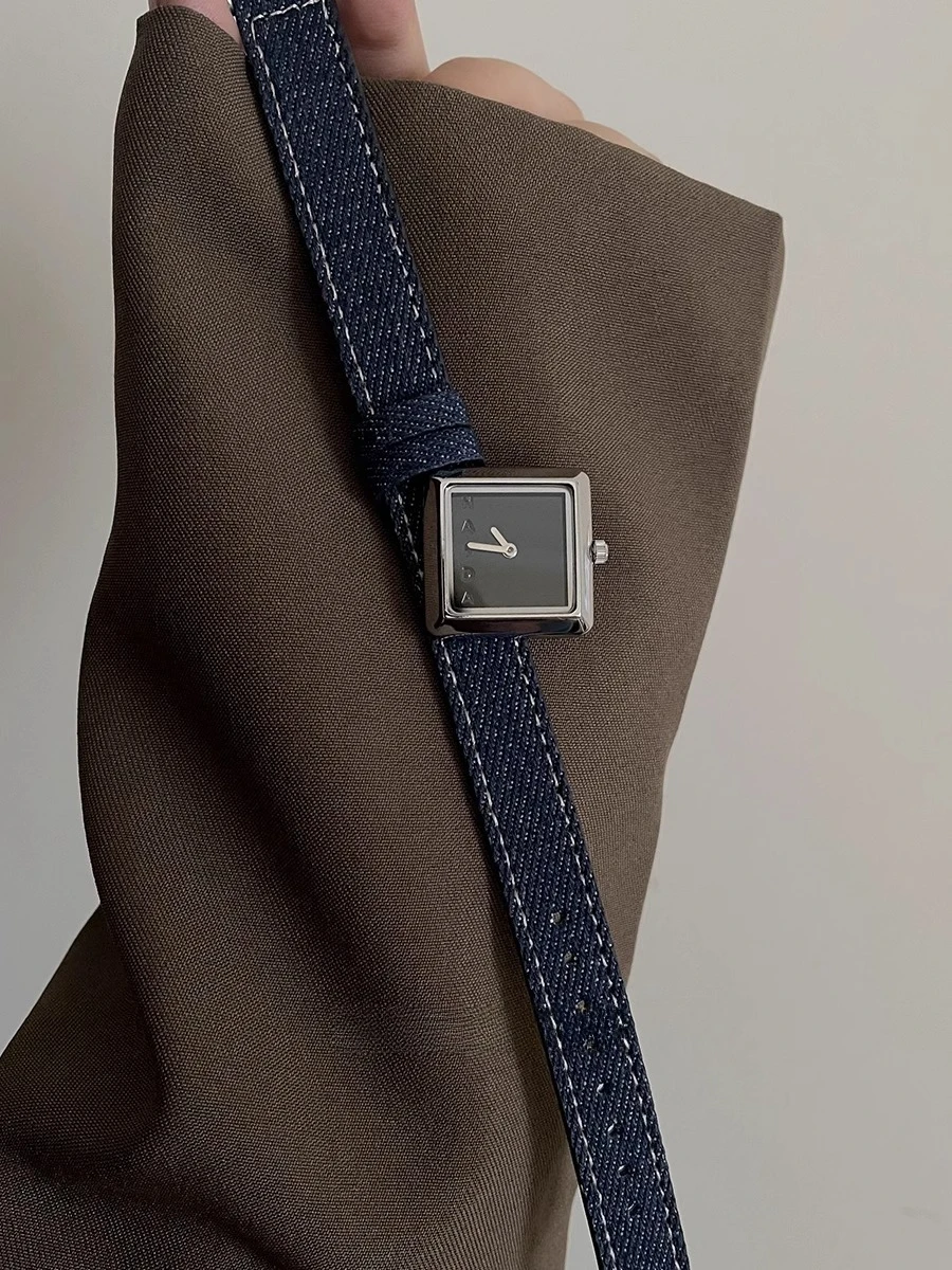 Джинсовые часы женственность, изысканный нишевый дизайн в стиле ретро, модные водонепроницаемые студенческие часы