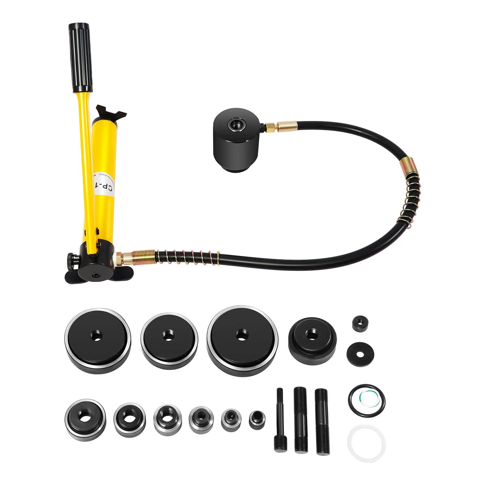 15-Tonnen-Hydraulik-Lochstanzer-Set, 1/2'-4' mit 10 Matrizen, Kohlenstoffstahl-Blechlochöffner, Reparaturwerkzeug, manueller Lochstanzer – Detail 9