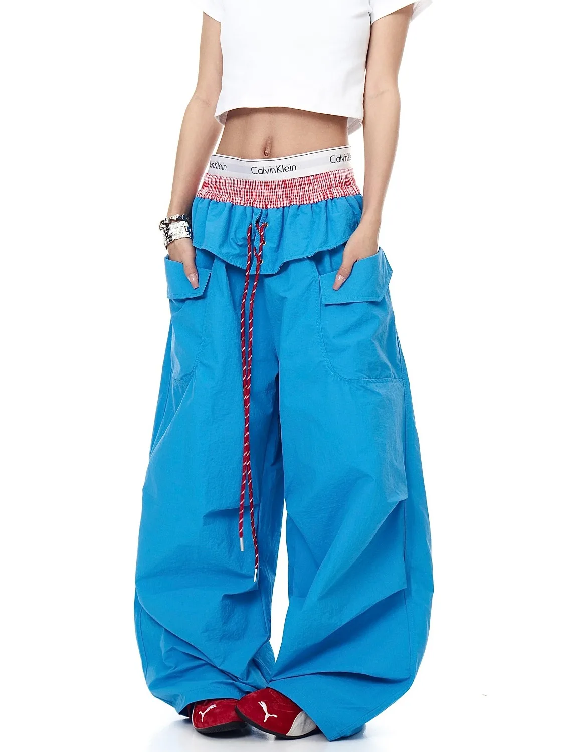 

Американские клетчатые цветные брюки в стиле ретро, сложенные солдатские брюки Utili, свободные широкие брюки, мужская летняя модная брендовая рабочая одежда Dopane