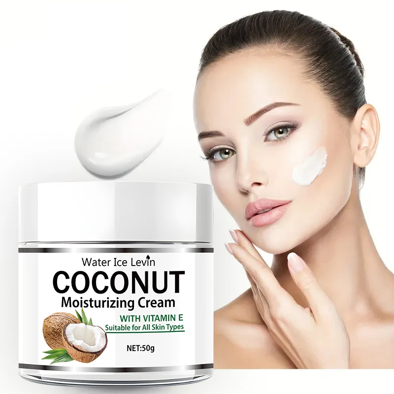50g Coconut Oil Moisturizing Cream |   Collagen and Vitamin E |   Alcohol-Free |   Suitable for All Light Skin Tones |   Moisturizing Formula Containing Hyaluronic Acid and Retinol