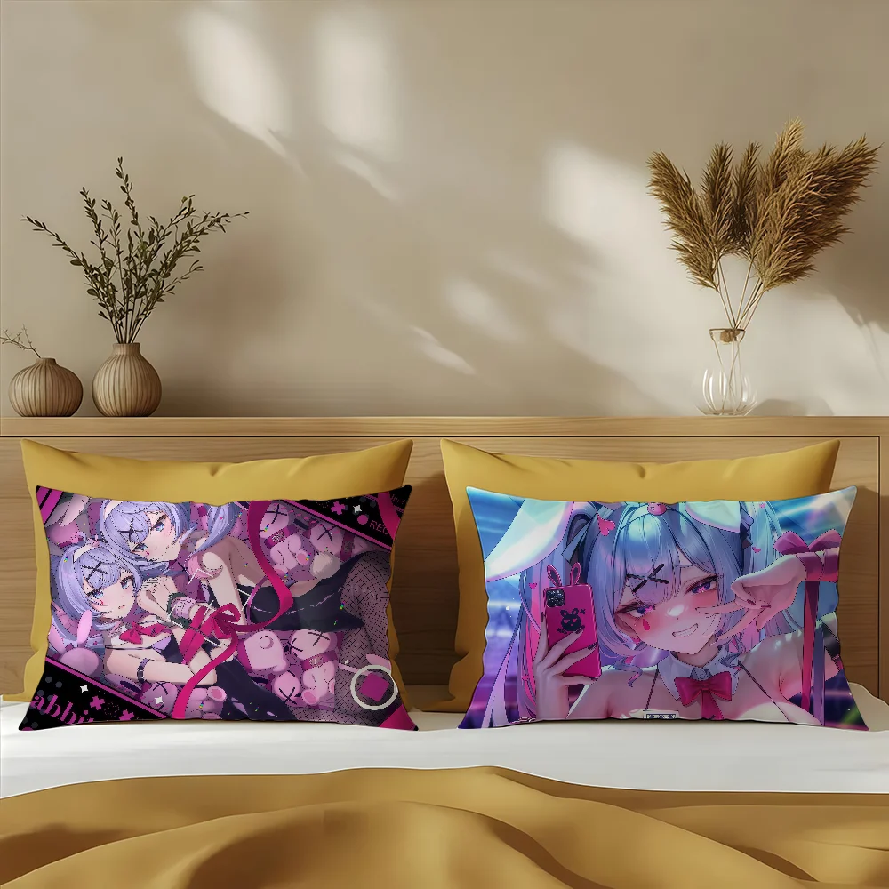 Cute Kawaii Rabbit Hole M-Miku q cushion cover Hit product Sofa living Room Office Rectangle Pillow Home Coffee Shop Bedding - view 6