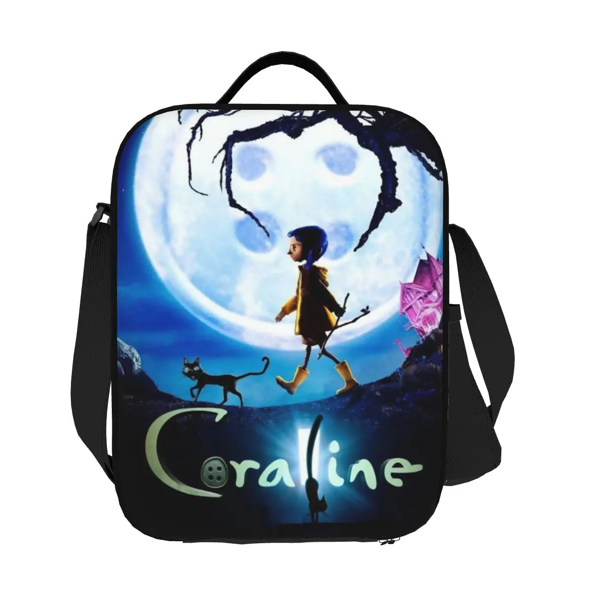 

Custom Halloween Horror Movie Coraline Resuable Lunch Box Women Multifunction Thermal Cooler Food Insulated Lunch Bag Children