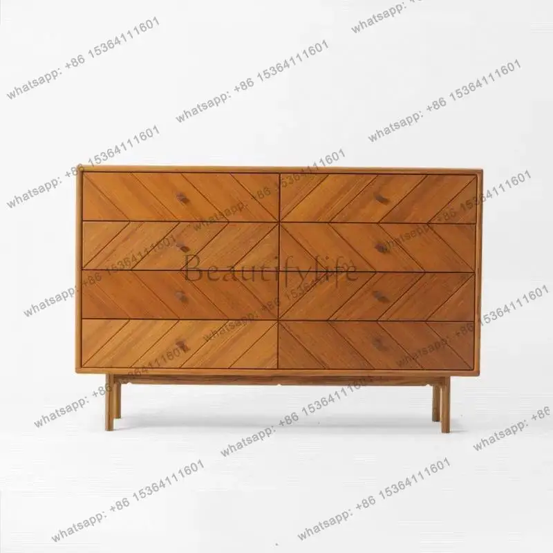 

Italian minimalist solid wood dining side cabinet household living room simple creative storage cabinet