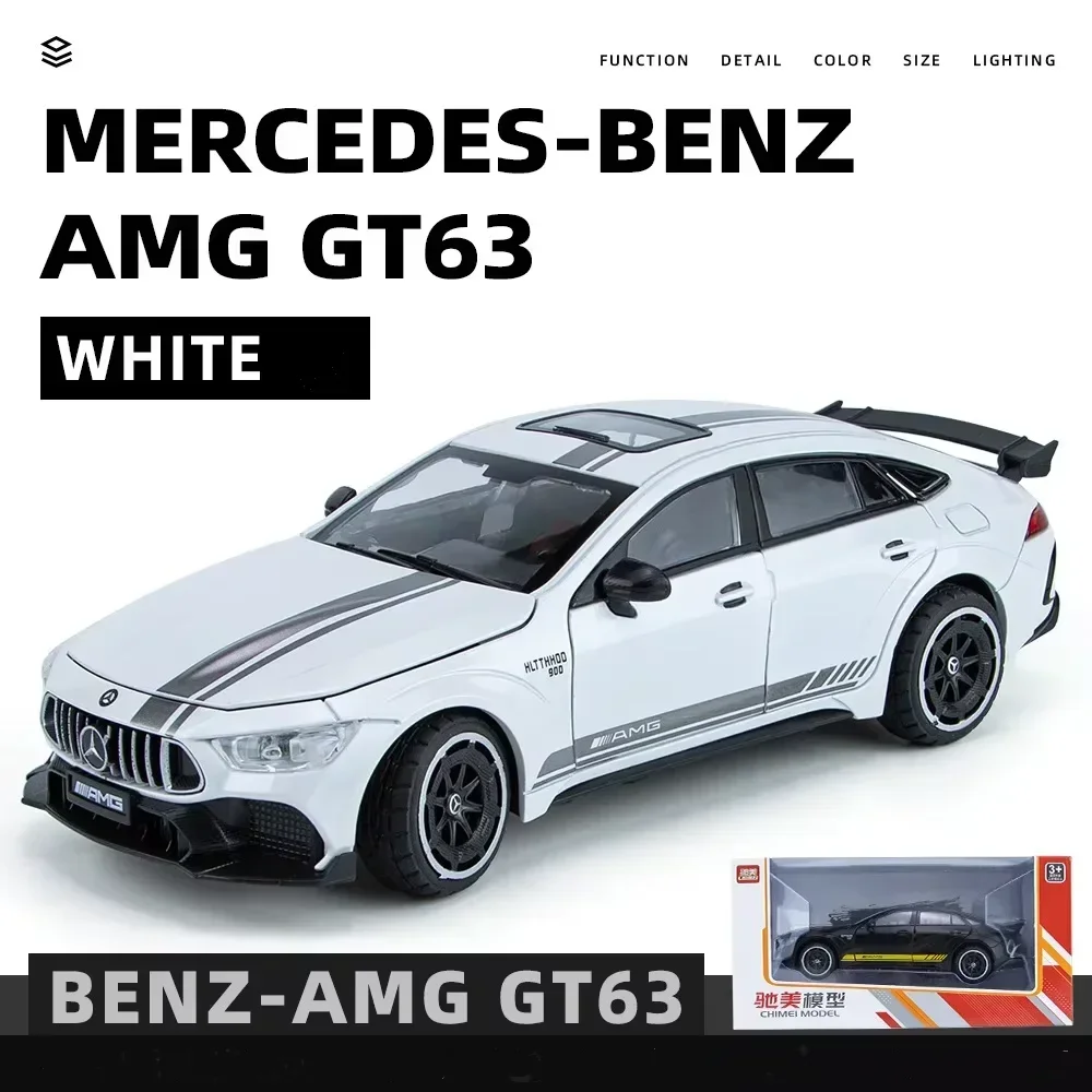 1:24 Mercedes Benz AMG GT63 Sports car Simulation Diecast Metal Alloy Model car Sound Light Pull Back  Favorite Festival Gifts