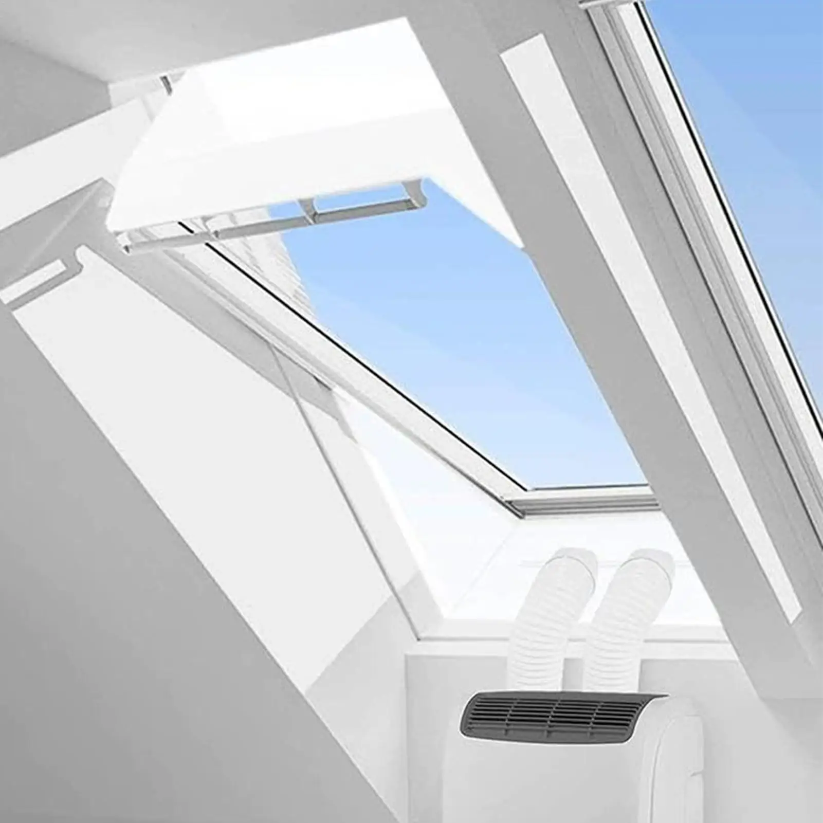Window Seal For Air Conditioner Zipper Waterproof Universal Hot Air Stop Air Exchange Guards For Bedroom Living Room Garage