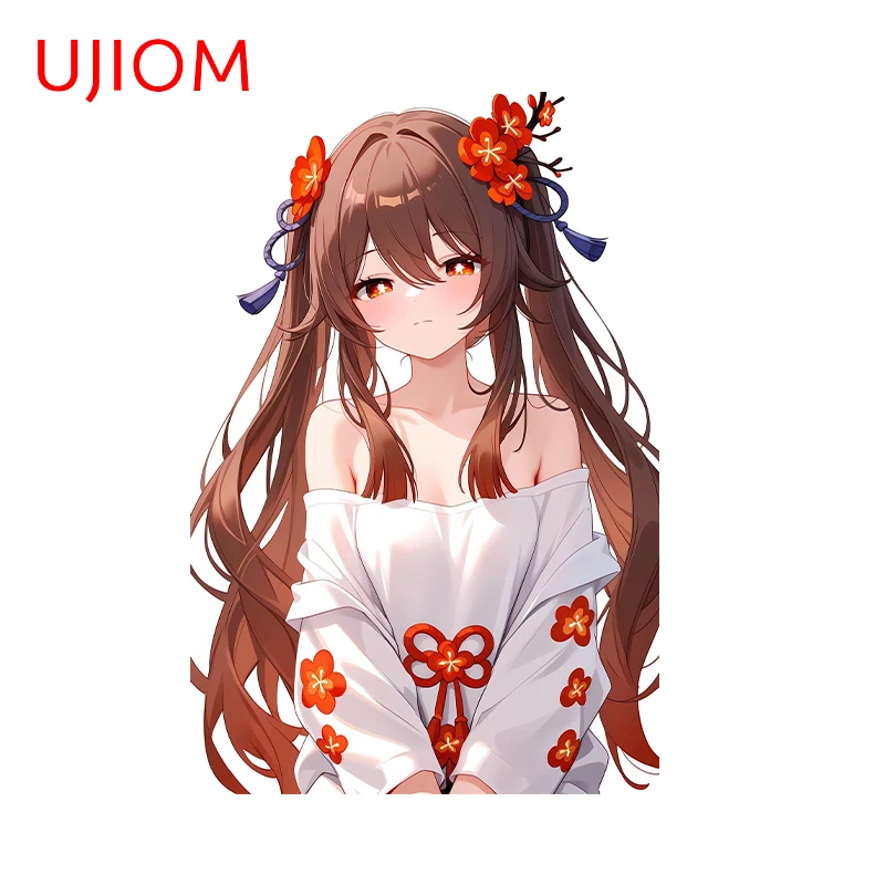 UJIOM Genshin Impact HuTao Wall Stickers Fashionbale Anime Waifu Design Decoration Practical Scratch Proof Sticker Laptop