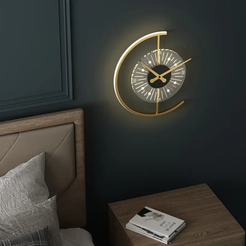 Clock LED Wall Lamp Modern Wall Light Wall Sconces Indoor Lighting Home Decor for Bedside Corridor Aisle Hotel Living Room Light