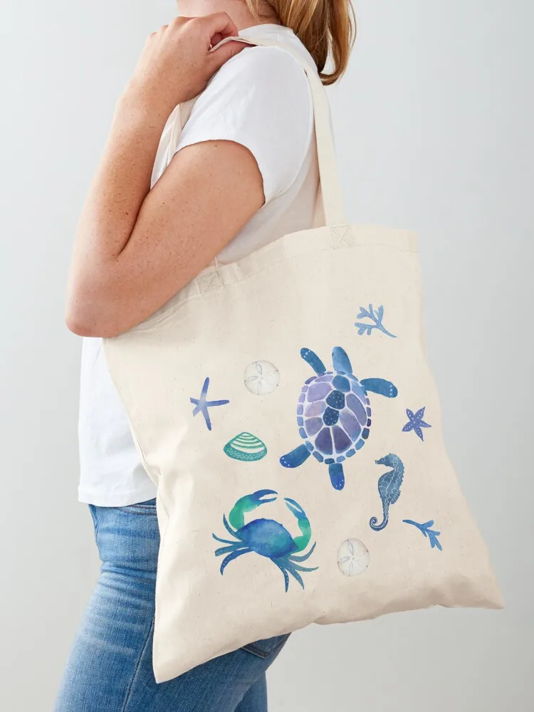 

Coastal turquoise Tote Bag bag luxury women Handbags reusable shopping bag
