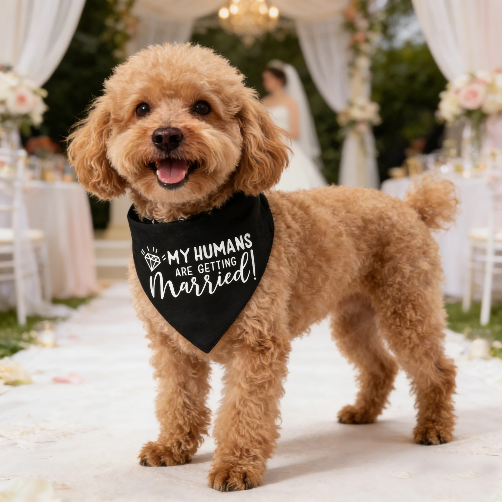 Sucado Hunde- und Katzen-Hochzeitskostüm-Halsband, Geeignet für Partys, Verstellbares Hunde-Bandana mit Schnellverschluss und D-Ring – Detail 10