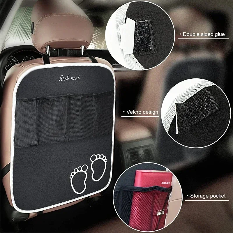 وسادة مضادة للأوساخ للسيارة، أغطية مقاعد السيارة، واقيات خلفية للأطفال، منظم سجادات الركل يحمي من الأوساخ الطينية