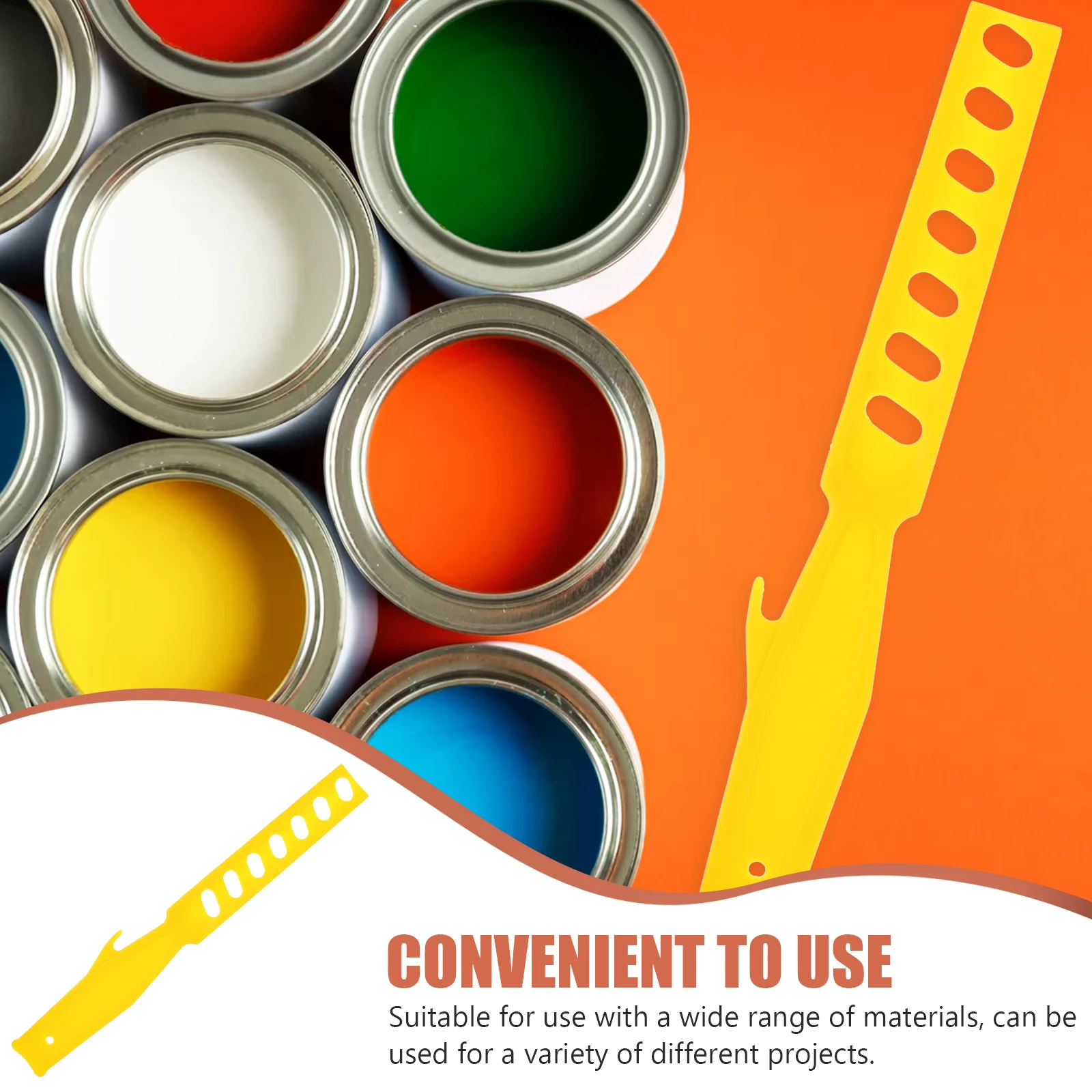 

Paint Stirring Stick Manual Mixing Tool Reusable Plastic Rod Yellow Workshop Lightweight Durable