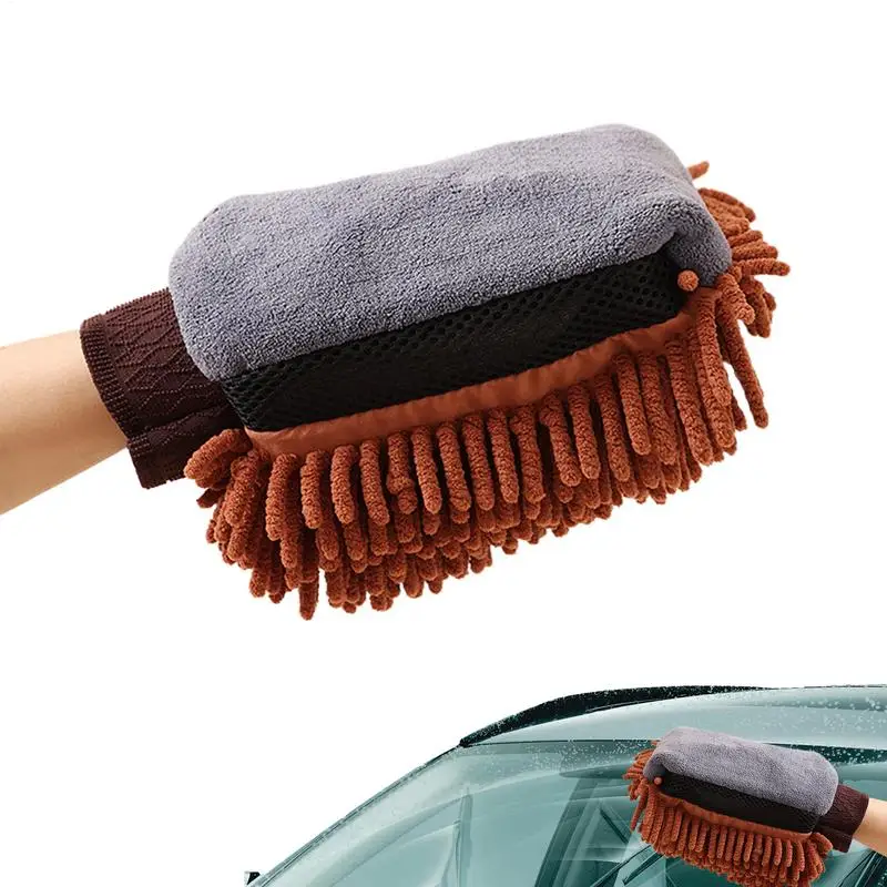 

Перчатка из синели из микрофибры, без истирания, варежка из микрофибры, многоразовая чистящая варежка, перчатки для мытья автомобилей, уборка дома