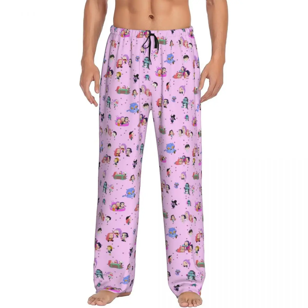 

Custom K-KPop D-Demon H-Hunters Poster Pajama Pants for Men Anime Cartoon Lounge Sleep Drawstring Sleepwear Bottoms with Pockets