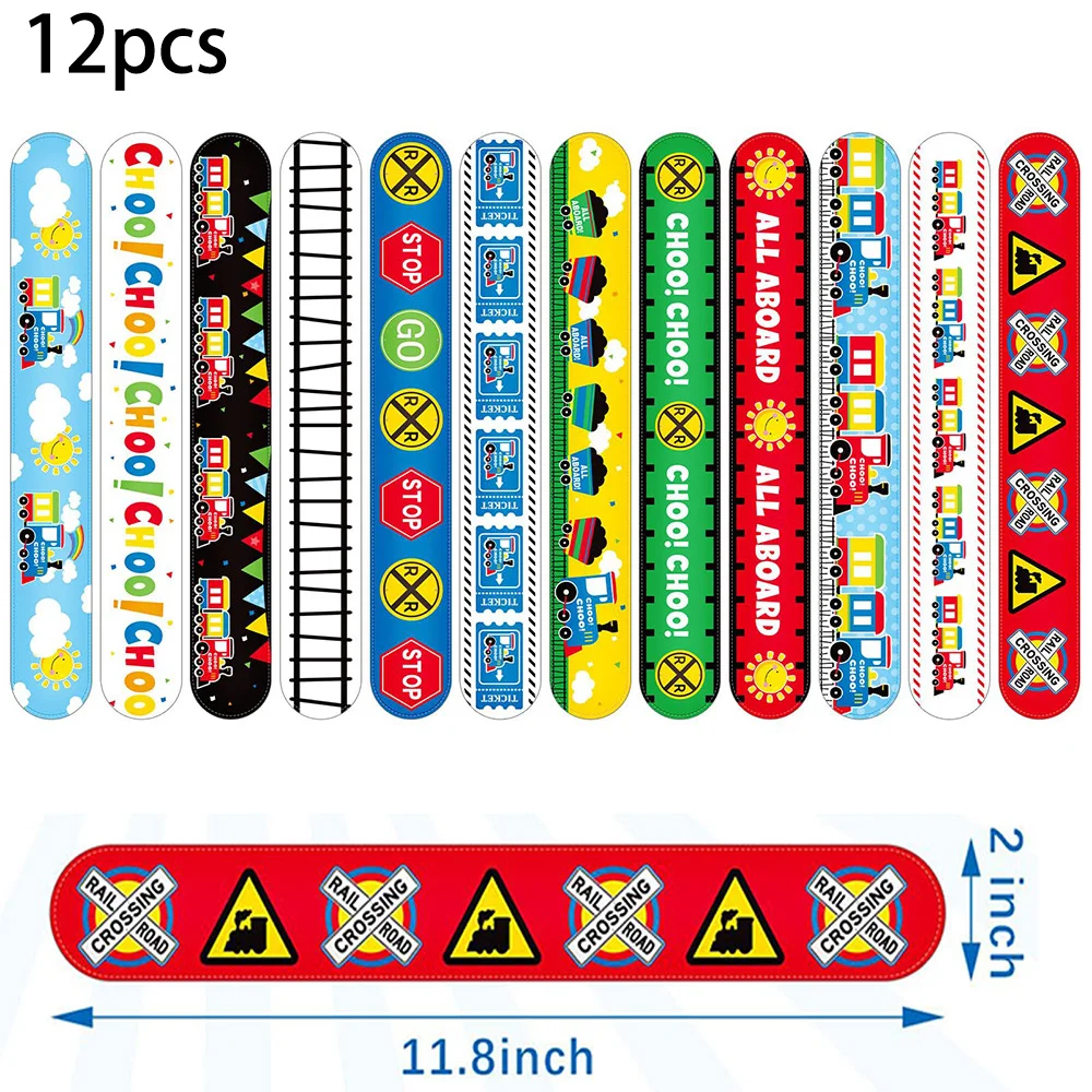 Train Birthday Party Supplies Candy Bags Balloons Stickers Train Slap Bracelets Keychain Boy Kids Decoration Supplies