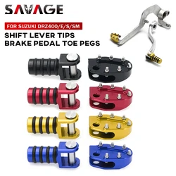 Shift Lever Tip Brake Pedal Step For SUZUKI DRZ 400 DRZ400SM DRZ400S DRZ400E 2000-2024 Motorcycle Shifter Toe Pegs Rivets Plate