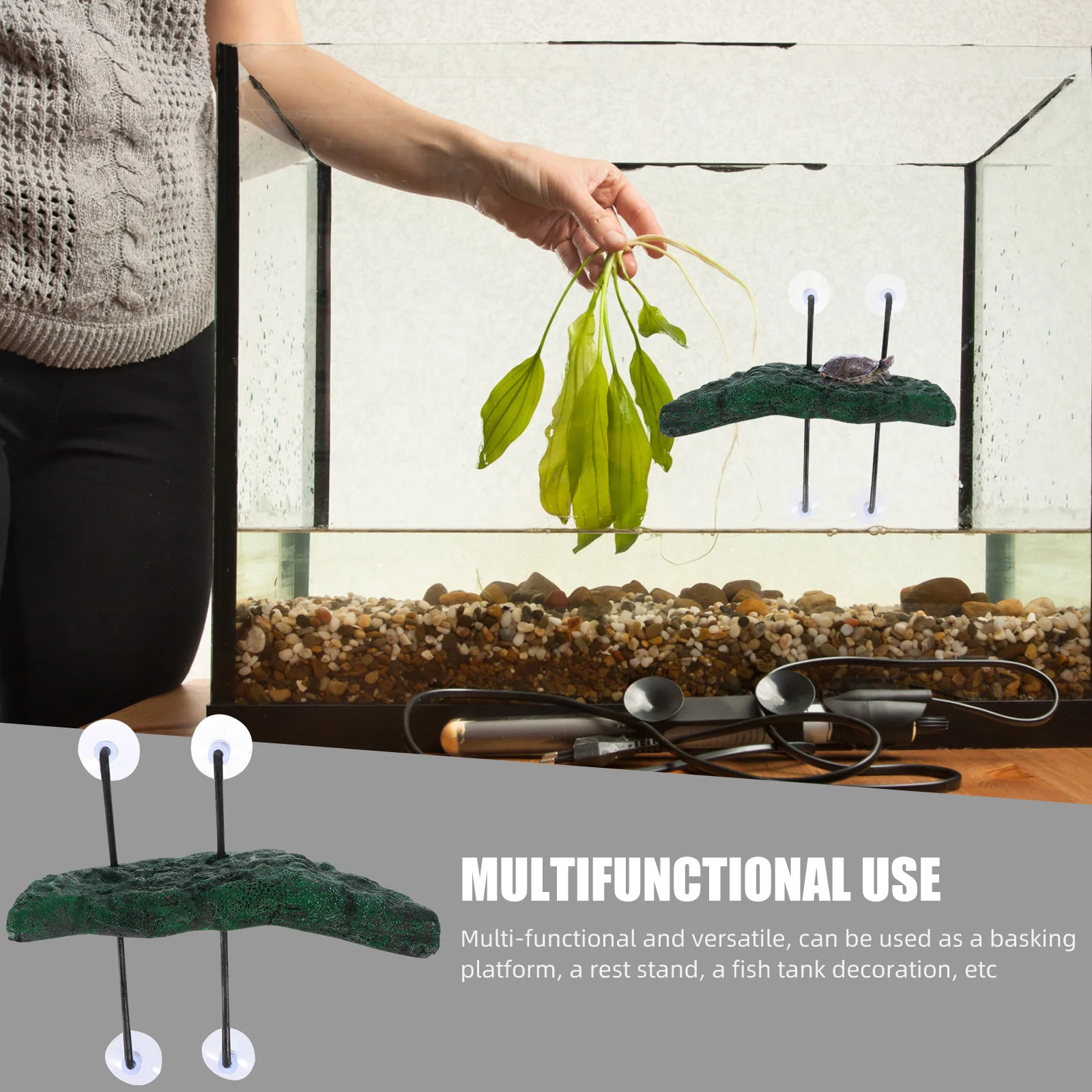 

Floating Basking Platform For Tank Multi-Functional Turtle Dock Lifelike Decorative Ramp Sucker Platform Turtle Tank Supply