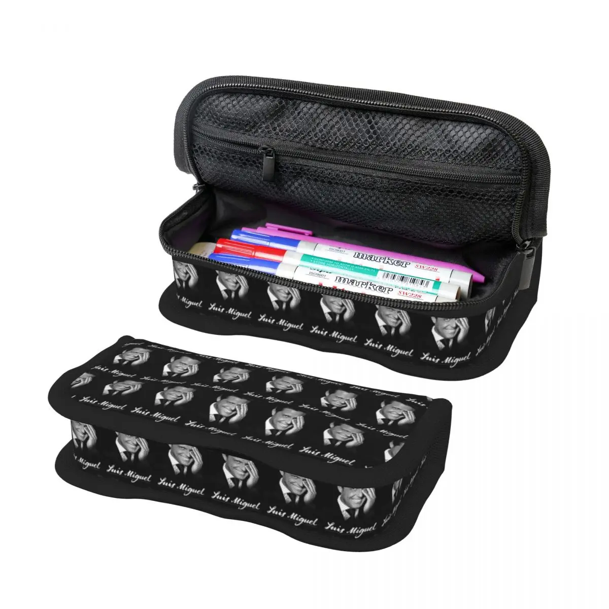 

El Sol De Mexico Luis Miguel Pencil Case for Studen School Pen Box Pencil Bag Stationery Supplies Pen Holder Bag