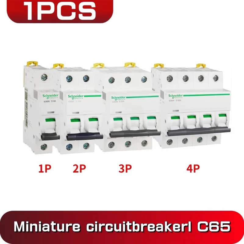 1PCS Air Switch Miniature Circuit Breaker iC65N 1/2/3/4P Household 1/2/6/10/16/20/25/32/50/63a Air Switch AC C/D