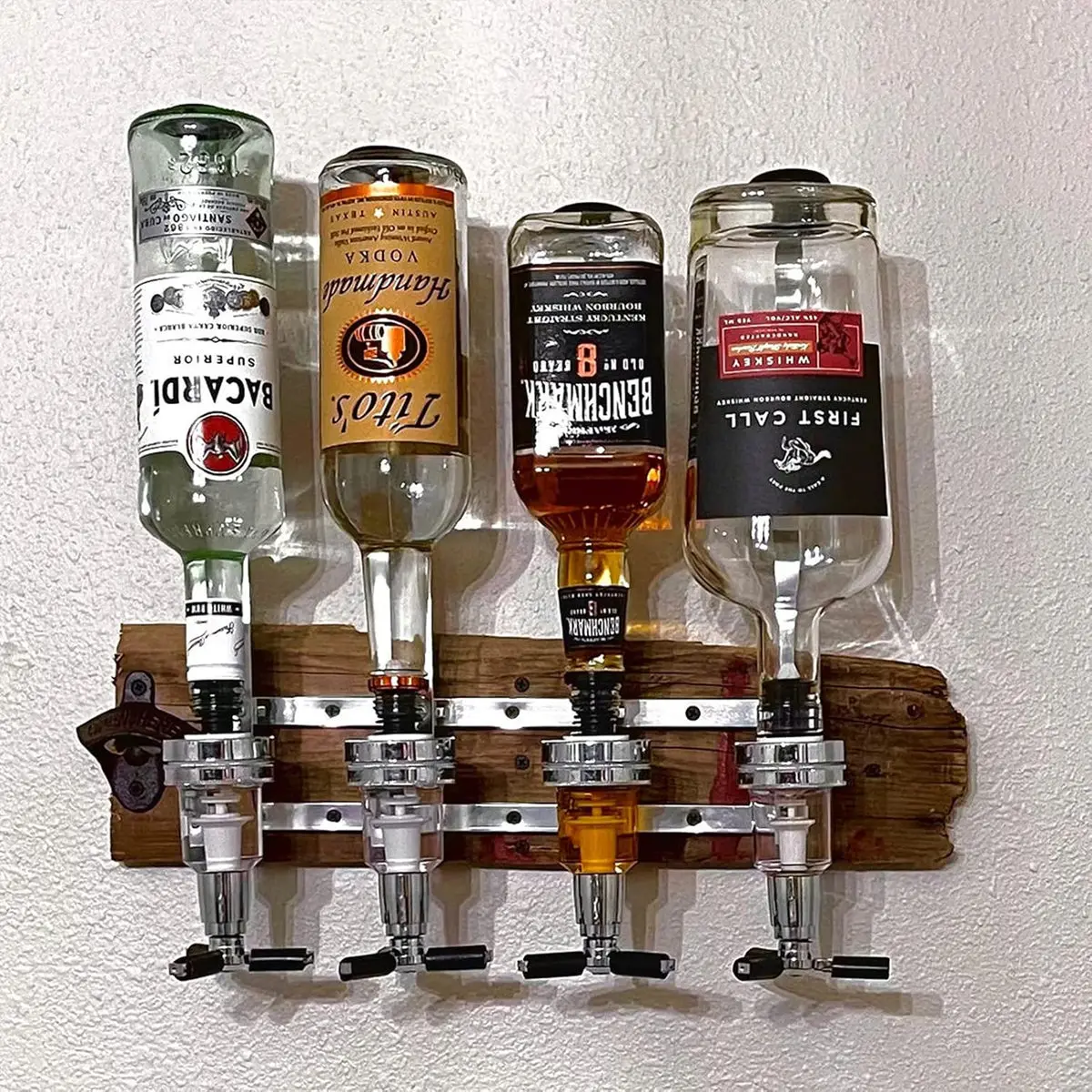 Dispensador de licor de Alcohol de 1-6 botellas, coctelera montada en pared y giratoria, soporte para whisky, vino, cerveza, barra de Alcohol, dispensador de bebidas