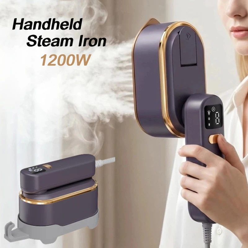 Handheld Portable Mini Steam Iron 180° Rotatable Handle 3 Levels Handheld Garment Steamer Fast Heating 150ml Tank for Travel
