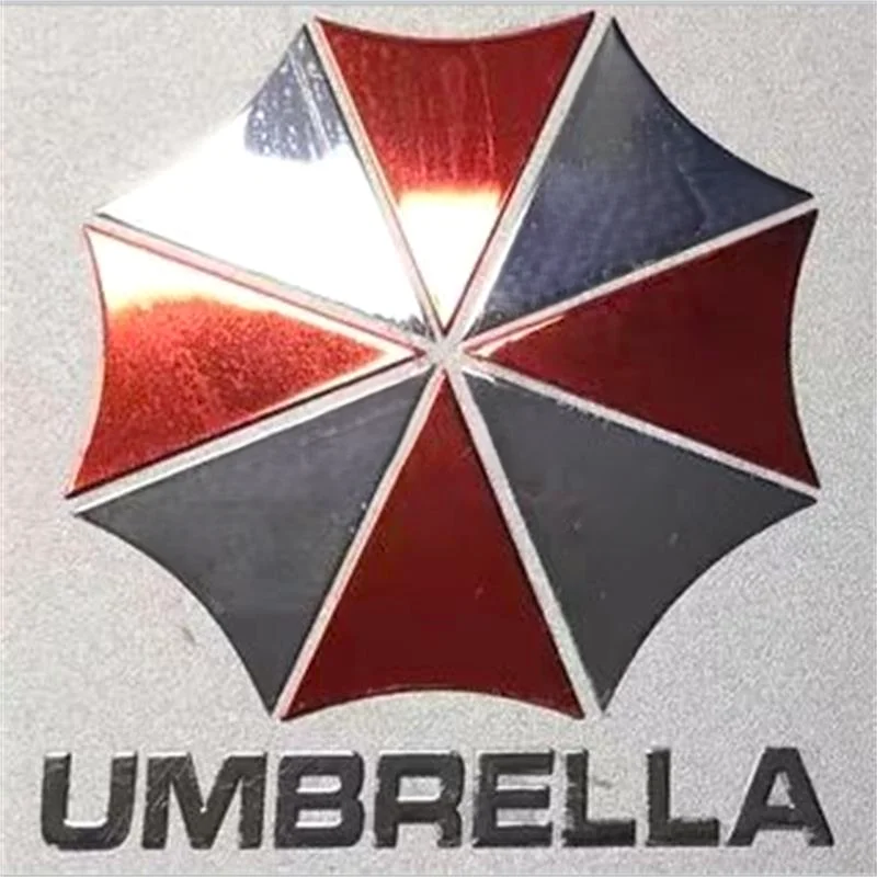 L'autocollant métallique The Resident Evil Umbrella Phone convient aux ordinateurs portables, voitures, planches de travail, banques d'alimentation, tablettes et décorations