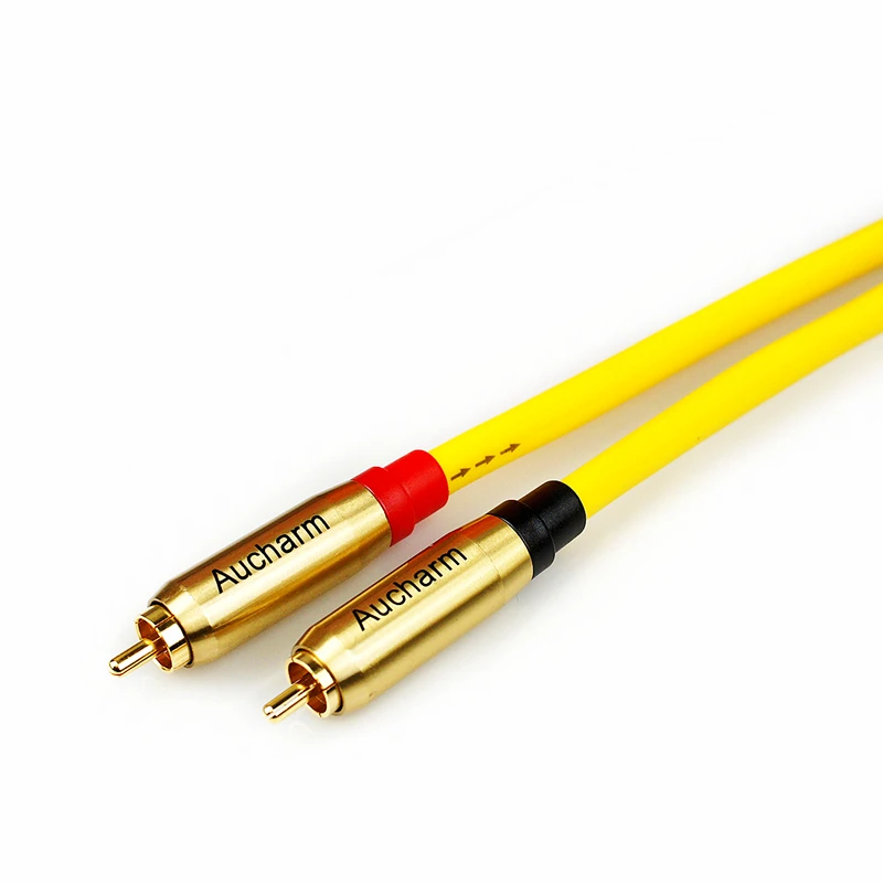 HiFi Fever Grade Copper Silver Plated Signal RCA to RCA Cable RCA plug to rca Male audio Cable