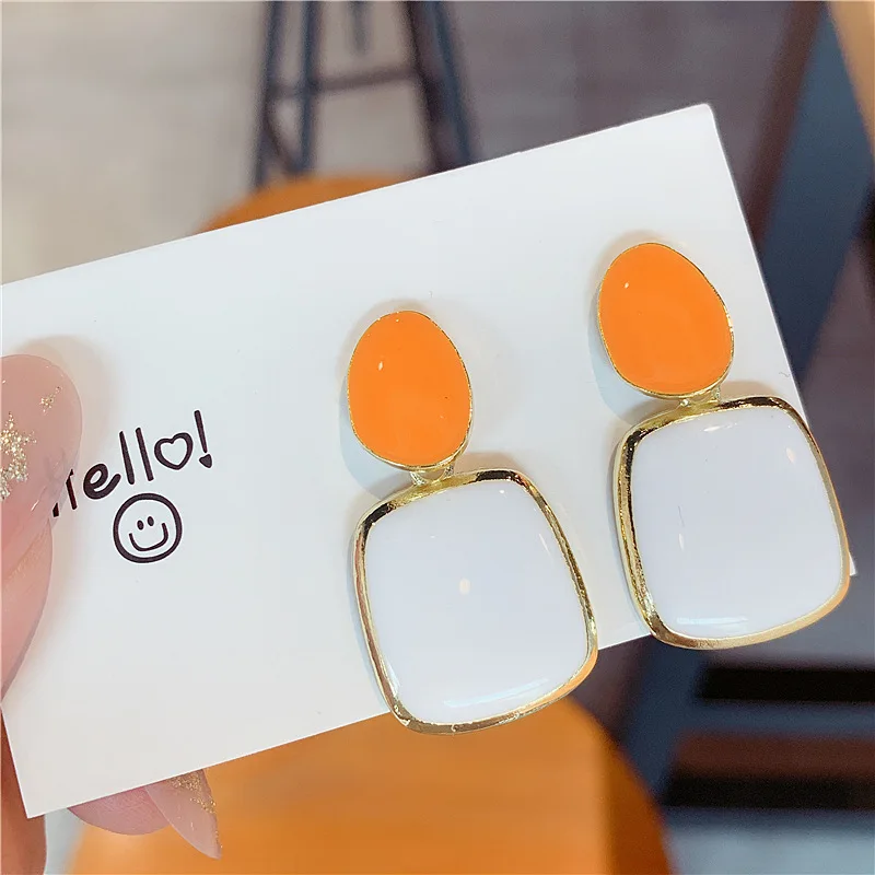 

LATS New Design Trendy Colorful Elliptical Geometric Earrings for Women Fashion Jewelry Gifts