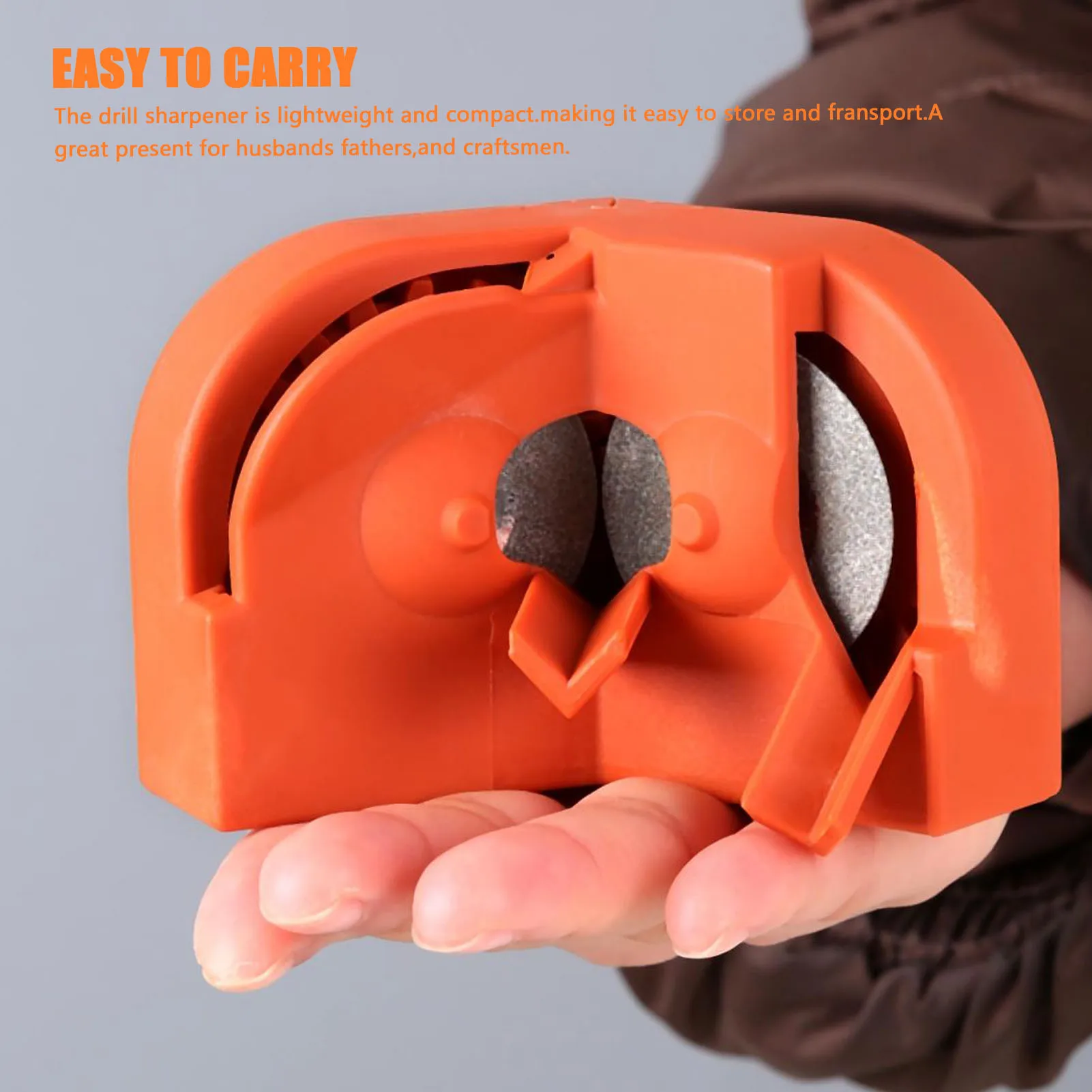 Drill Bit Sharpener Wear Proof Efficient Orange Portable Drill Bit Sharpening Tool User Friendly  for Cobalt Drill Bits