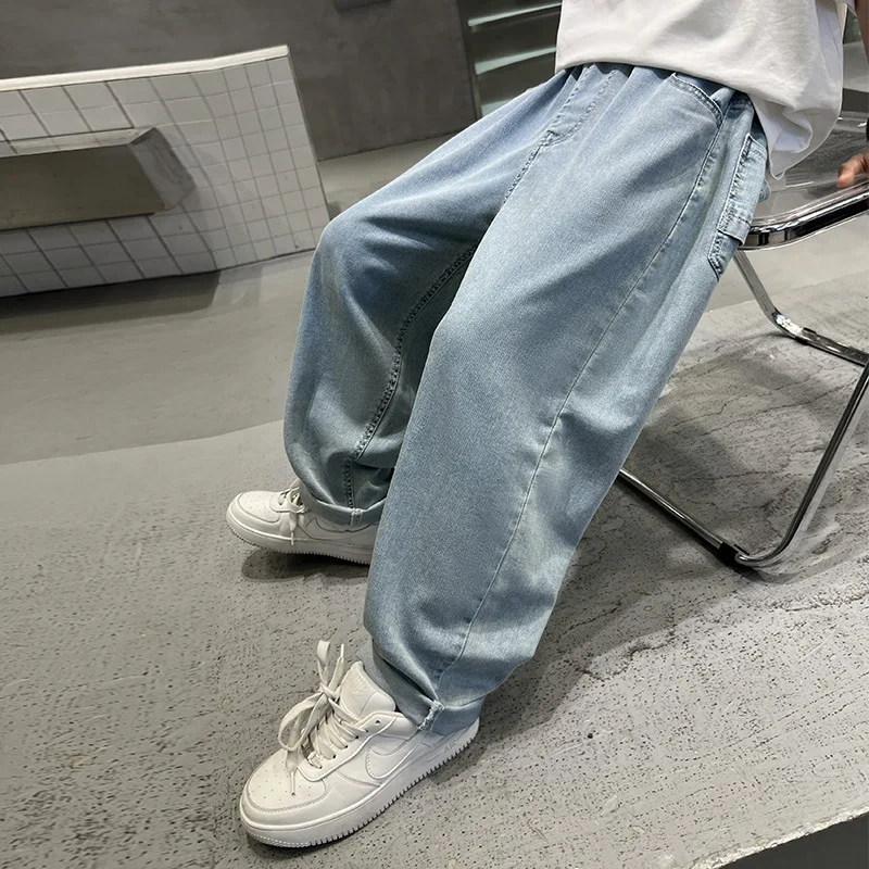 Boys cowboy mosquito pants 2024 new summer casual pants for children children's summer pants Ice silk pants120-170cm