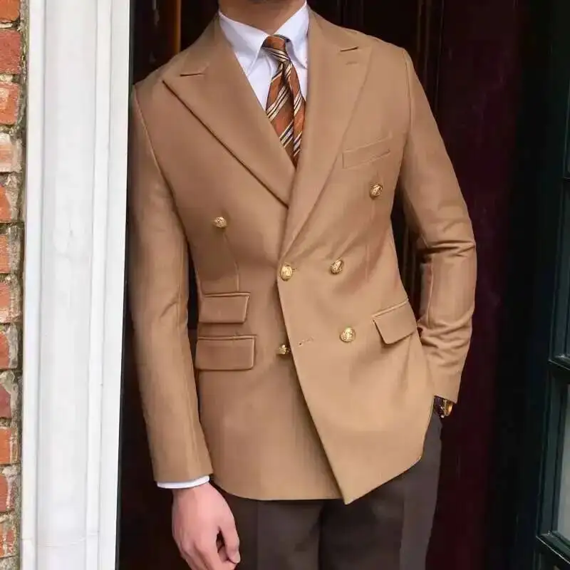 Britische tägliche Männer Blazer Hombre Mode Zweireiher Slim Anzug Blazer Homme einfarbige Anzug Jacke lässig trend ige Masculino