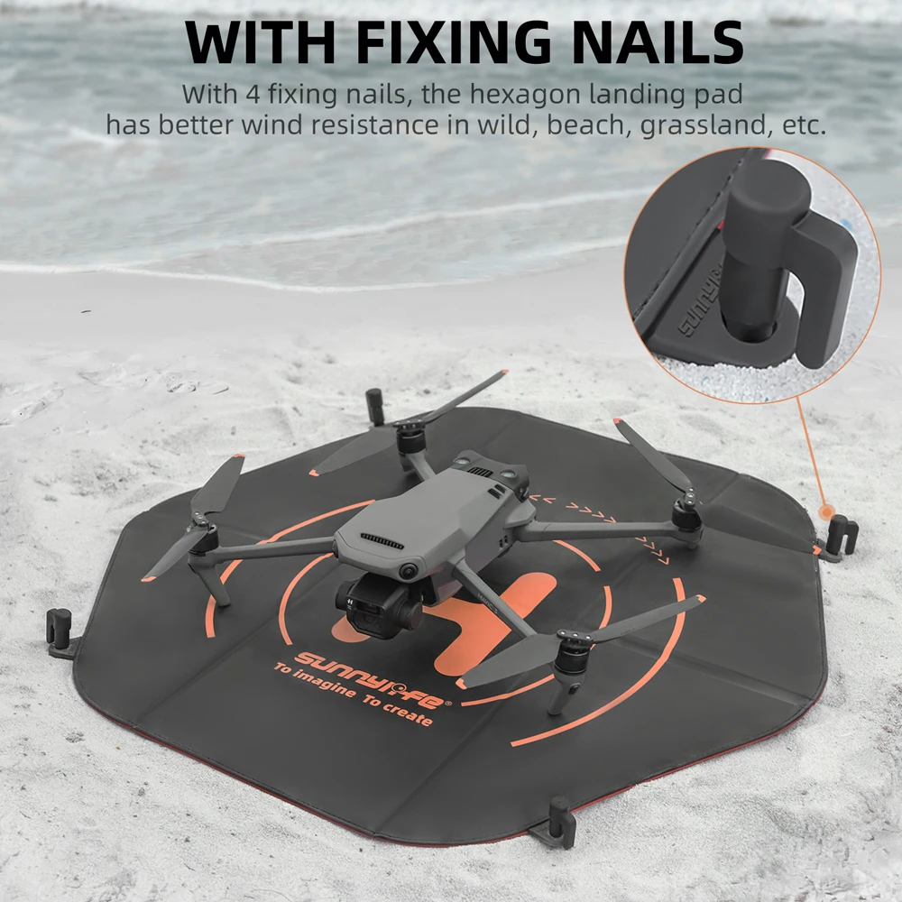 Sunnylife 60 سنتيمتر منصات الهبوط الطائرة بدون طيار ل DJI Mavic 4 برو الطائرة بدون طيار الوسادة للهواء 2S المحمولة منصة الهبوط مقاوم للماء ل DJI NEO حصيرة