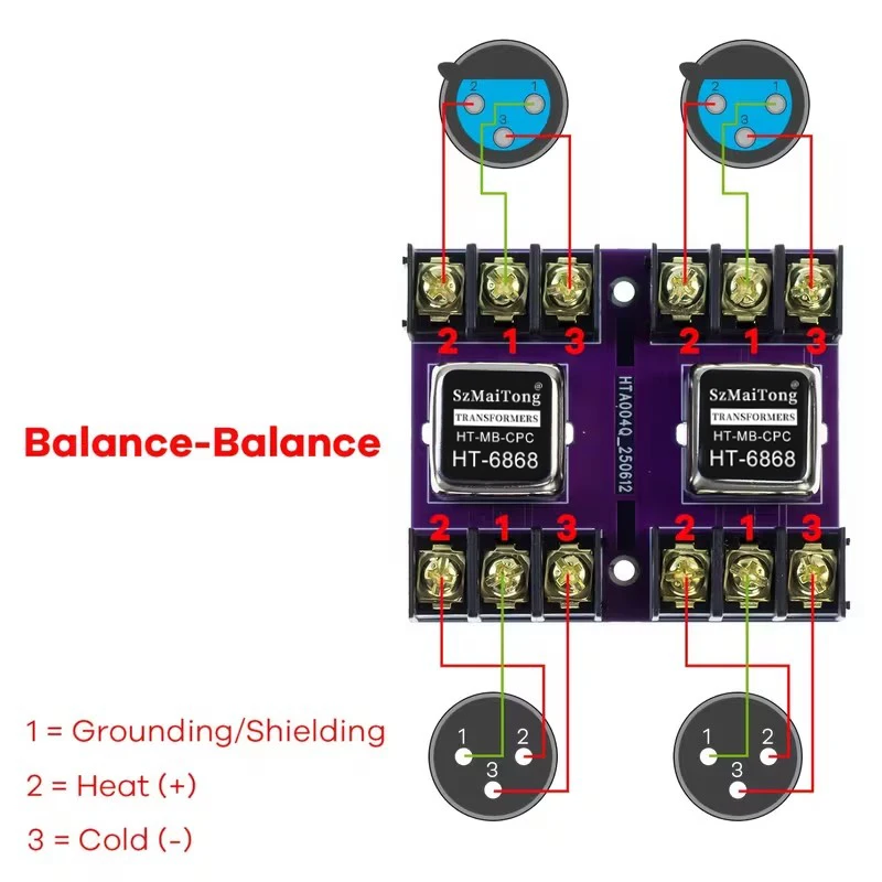 Balanced and Unbalanced Conversion Audio Isolator HT-9696 Permalloy Audio Isolation Transformer 600:600 20Hz-20KHz